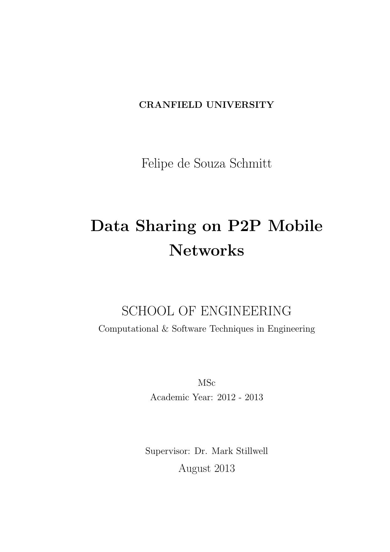 Data Sharing on P2P Mobile Networks