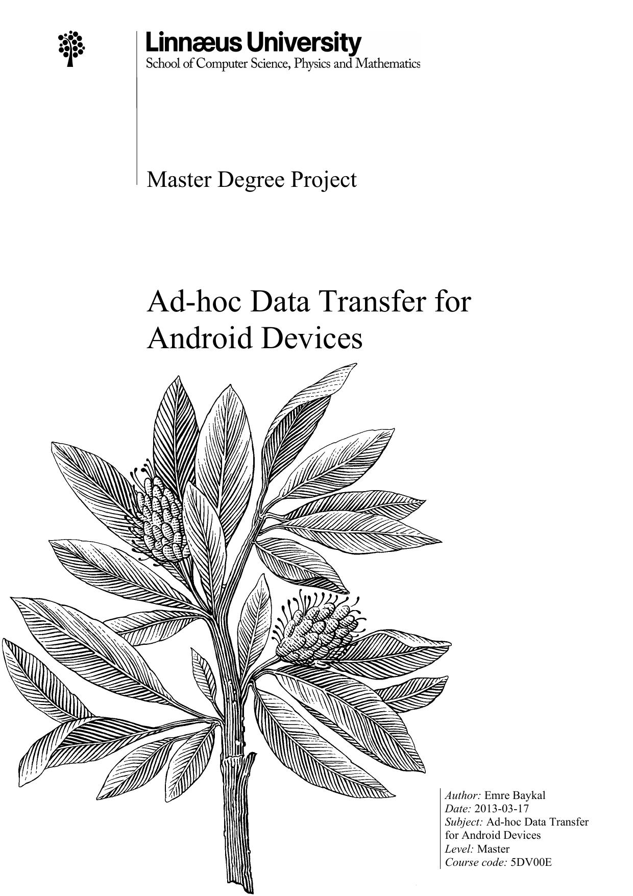 Ad-hoc Data Transfer for Android Devices