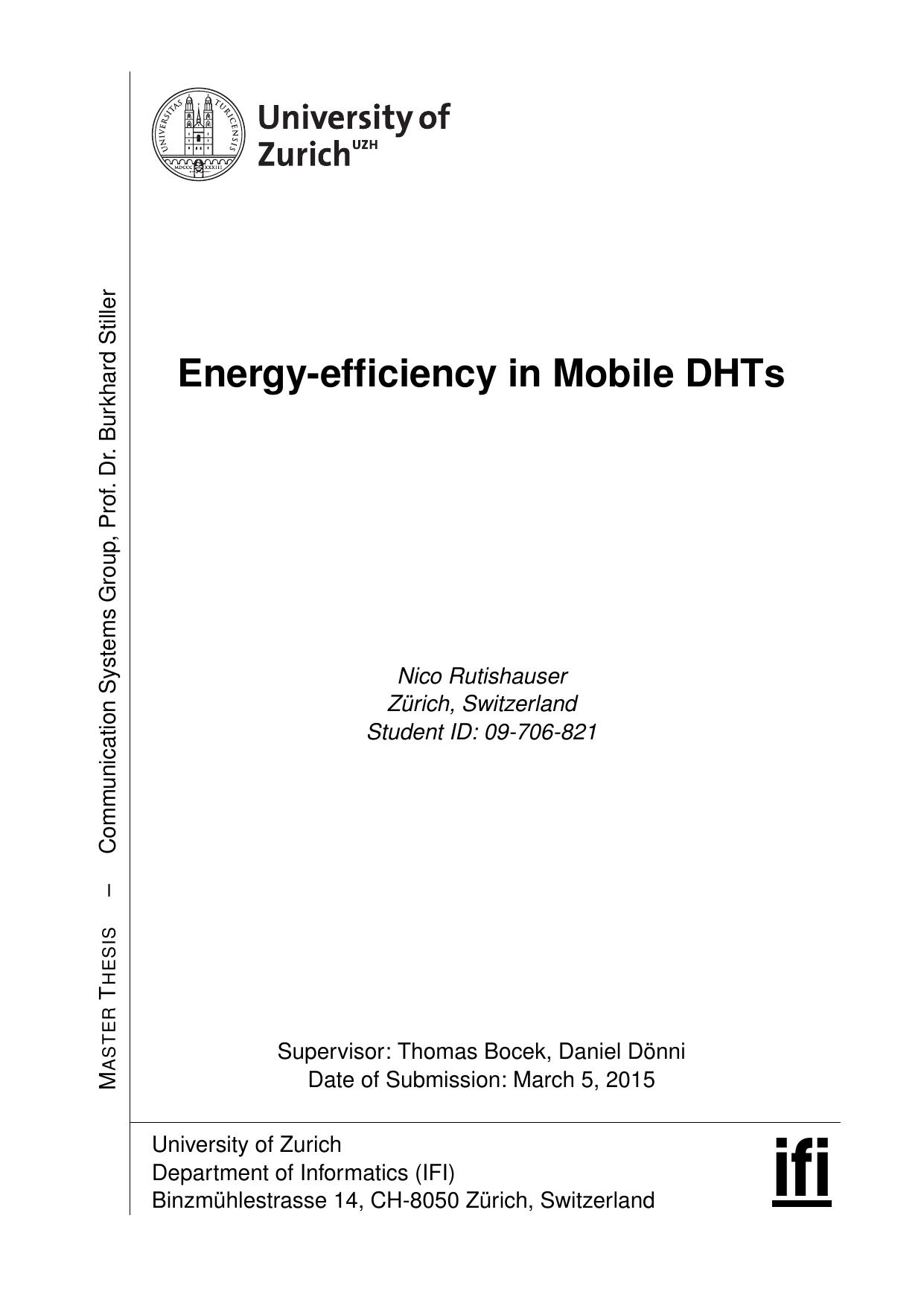 Energy-efficiency in Mobile DHTs
