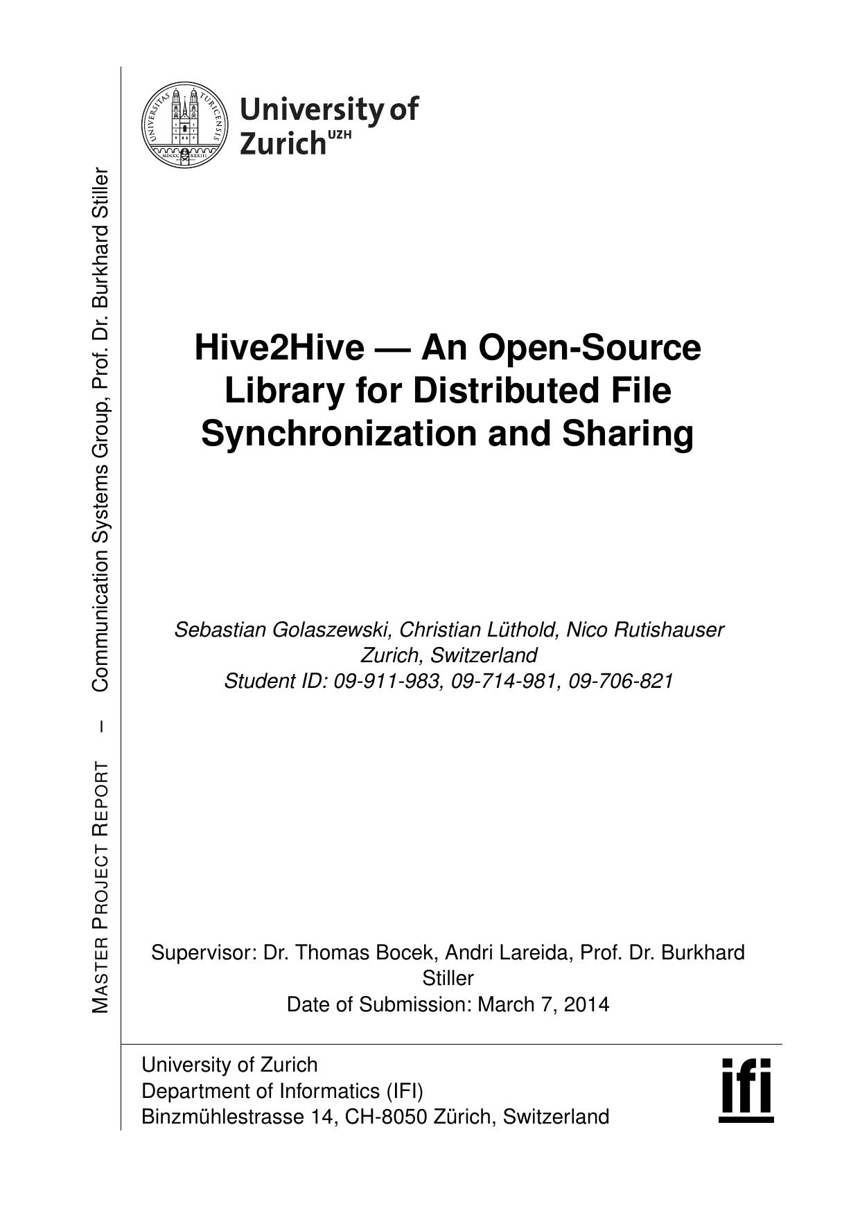 Hive2Hive - An Open-Source Library for Distributed File Synchronization and Sharing