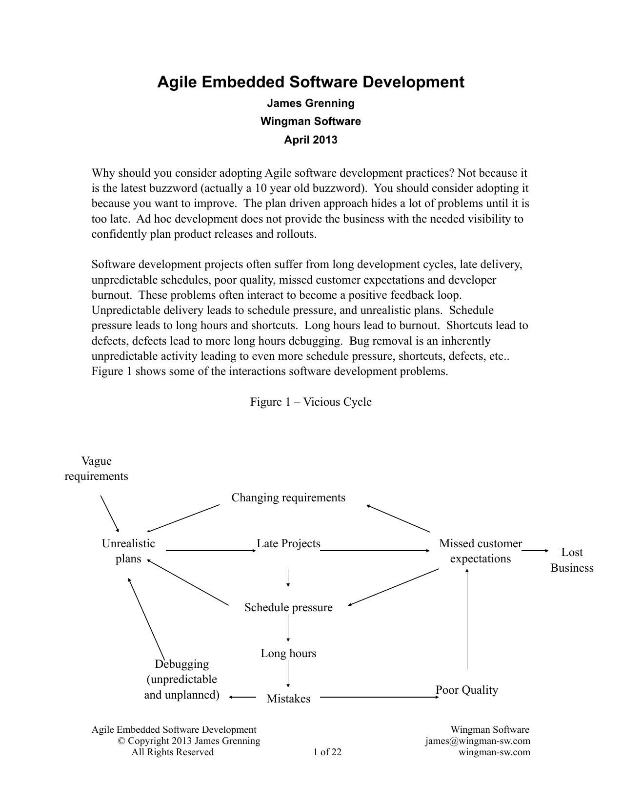 Agile Embedded Software Development: Paper
