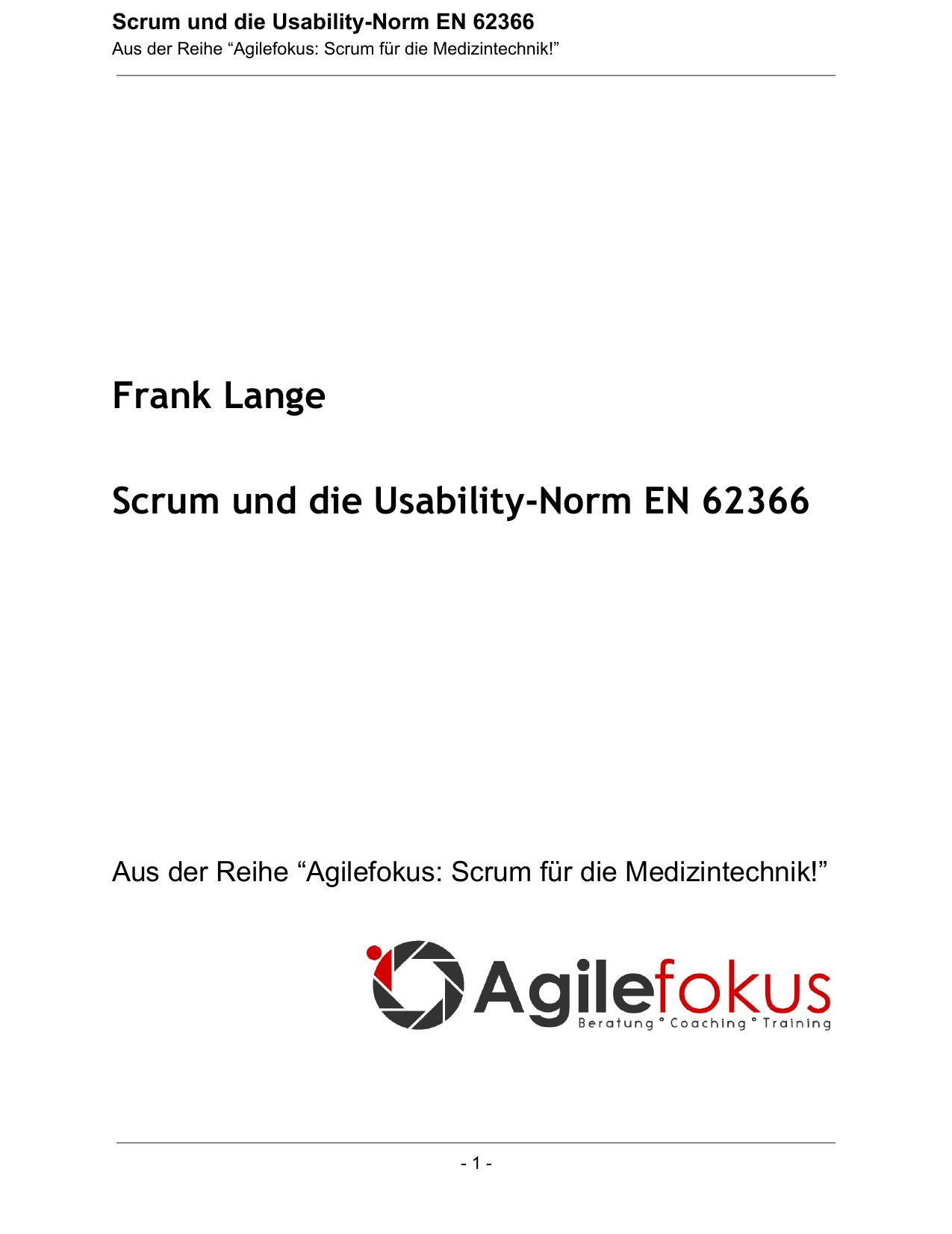 Scrum und die Usability-Norm EN 62366 - v1.1